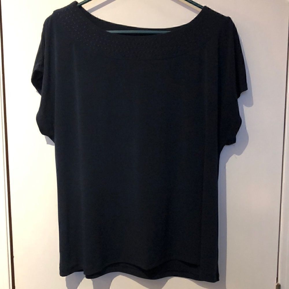 Navy poly top size L